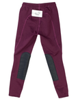 Back of Kerrits Fleece Lite Knee Patch Tights in Fuchsia Houndstooth - Children's Large