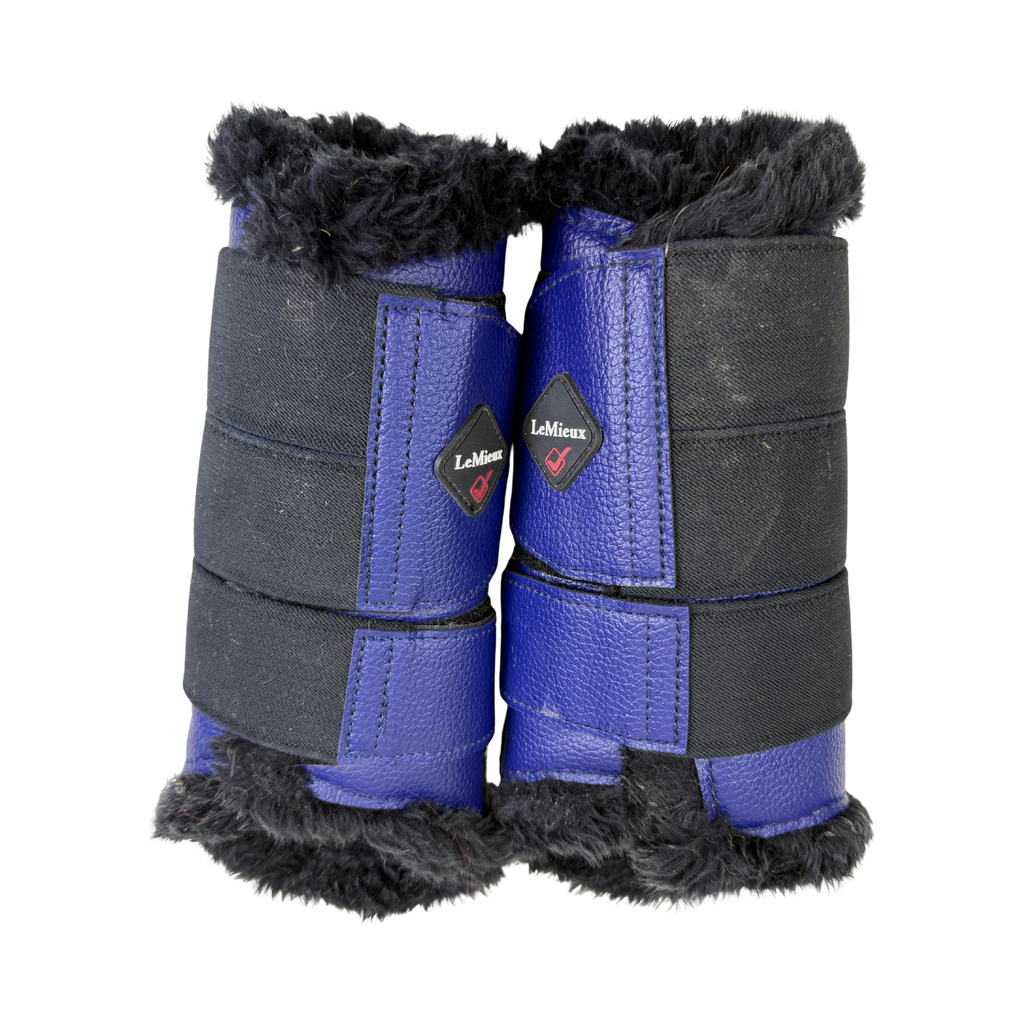 LeMieux Fleece Lined Brushing Boots in Ink Blue/Black