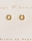 Bridle Up Hope Luxe Horseshoe Earrings in Yellow Gold