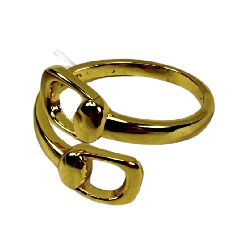 Stirrup Ring in Yellow Gold - Adjustable