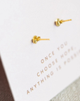 Bridle Up Hope Luxe Horseshoe Earrings in Yellow Gold