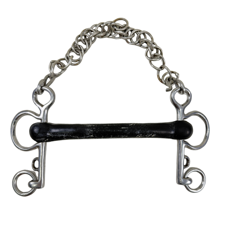 Hard Rubber Pelham Arched Mullen Bit in Black