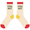 Dreamers & Schemers 'Stall Rest' Boot Socks in Cream/Red