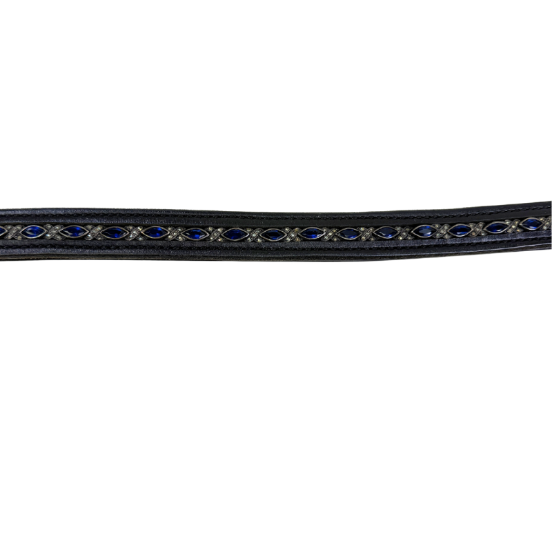 People On Horses Crystal Belt in Black/Blue/Silver 