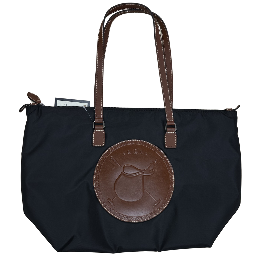 Tucker Tweed 'Devon Day' Polo Bag in Black/Chestnut