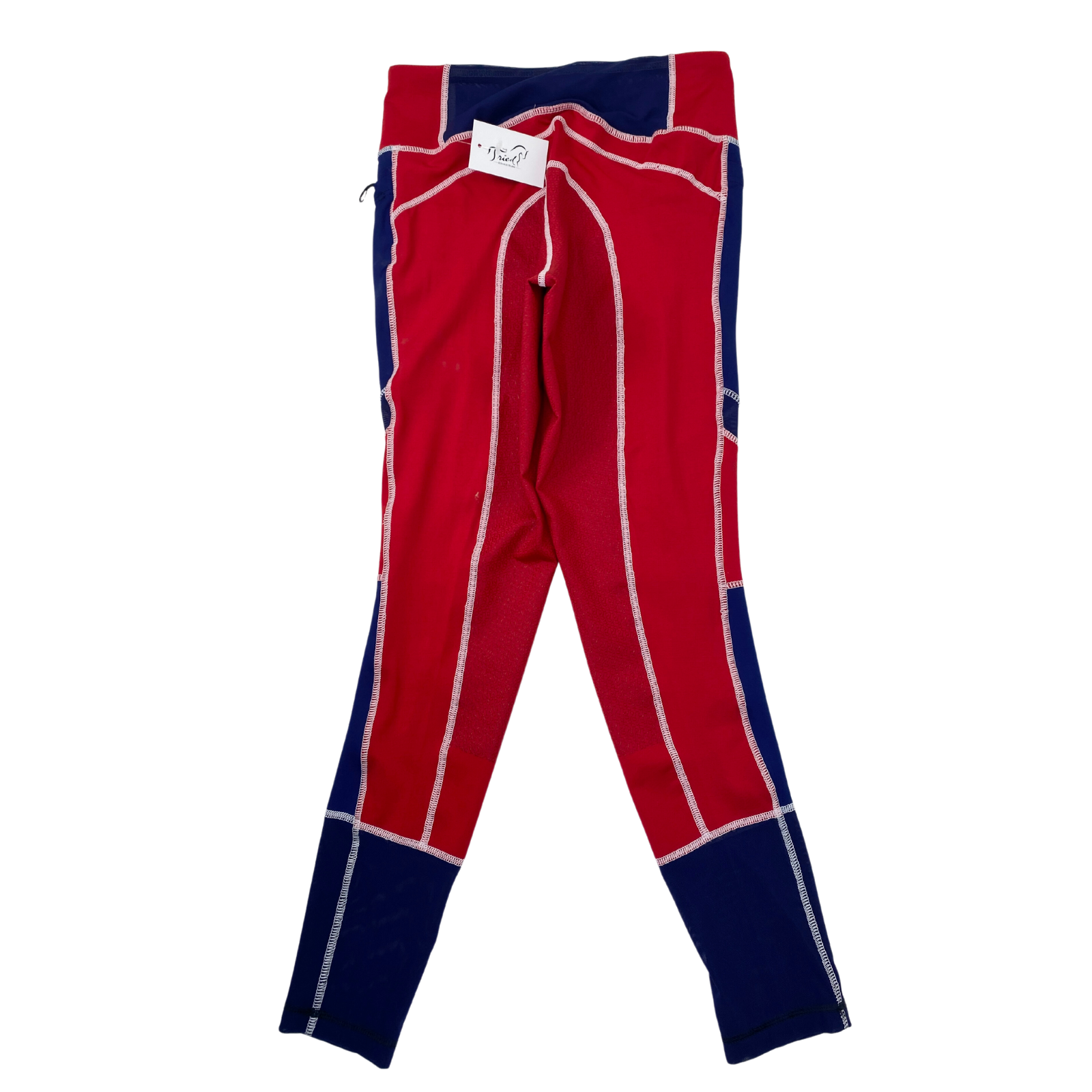 Back of Dover Saddlery &#39;Stride&#39; Tech Tight in Red/Blue