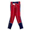 Back of Dover Saddlery 'Stride' Tech Tight in Red/Blue