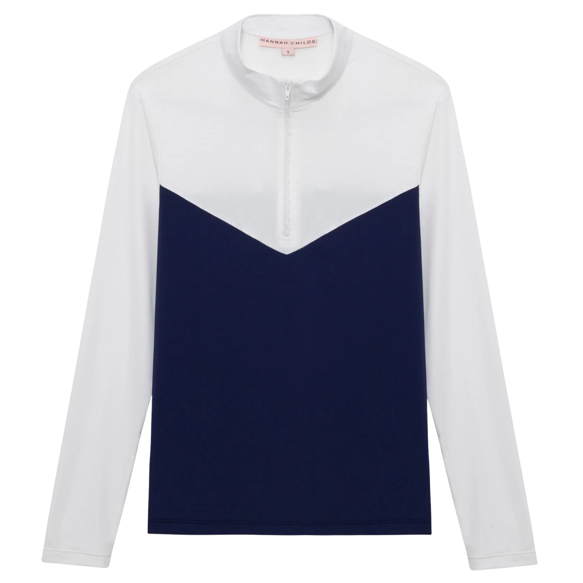 Hannah Childs 'Clarissa' Mesh Long Sleeve Zip Top in Midnight