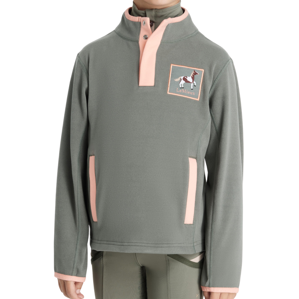 LeMieux Mini 'Mae' Popper Fleece Pullover in Rosemary