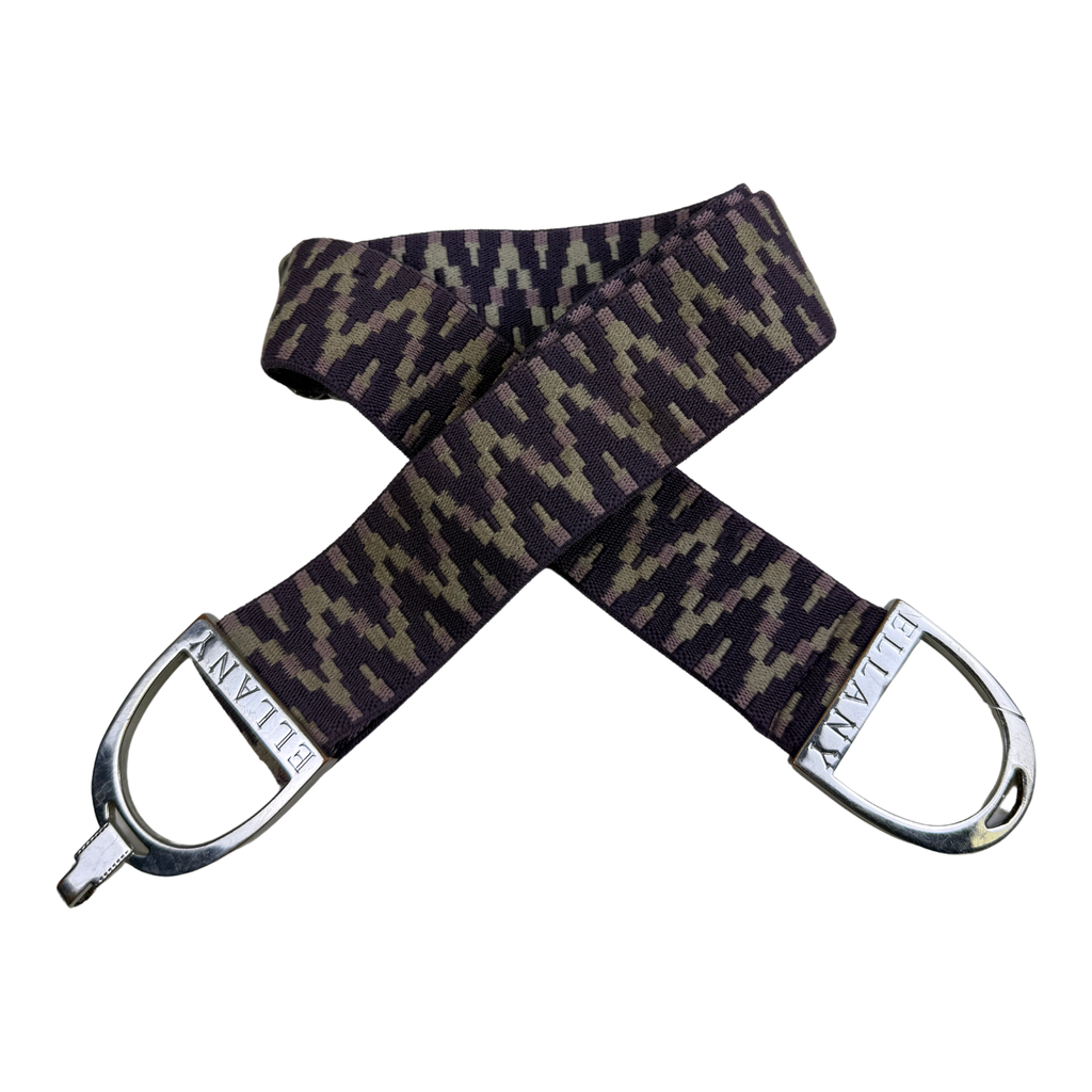 Ellany Elastic Stirrup Belt in Plum/Tan Aztec