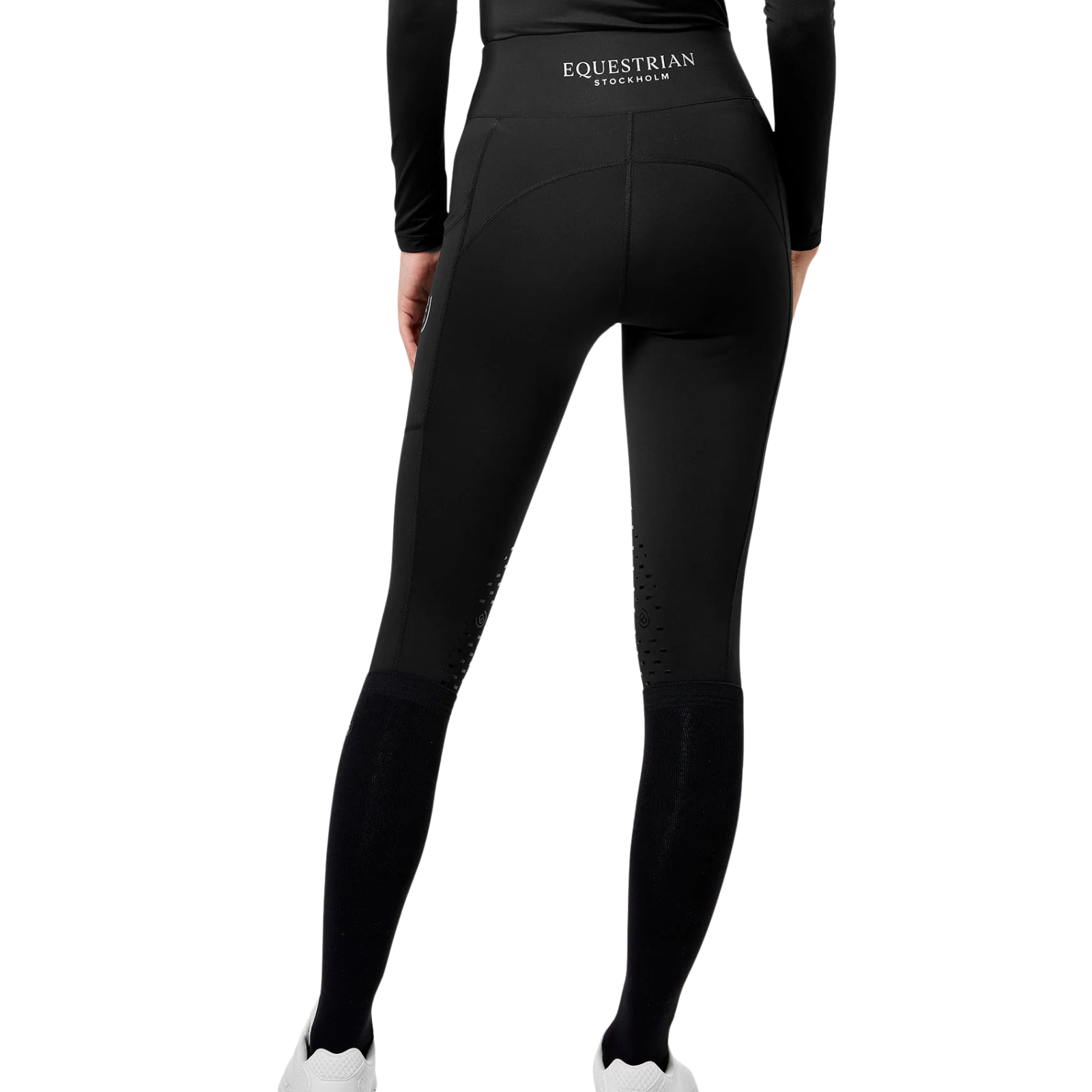 Equestrian Stockholm 'Jump Movement' Knee Patch Riding Tights in Black - Women's XXS