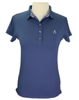 Dublin Black Karina Short Sleeve Technical Polo in Navy - Women's XXS