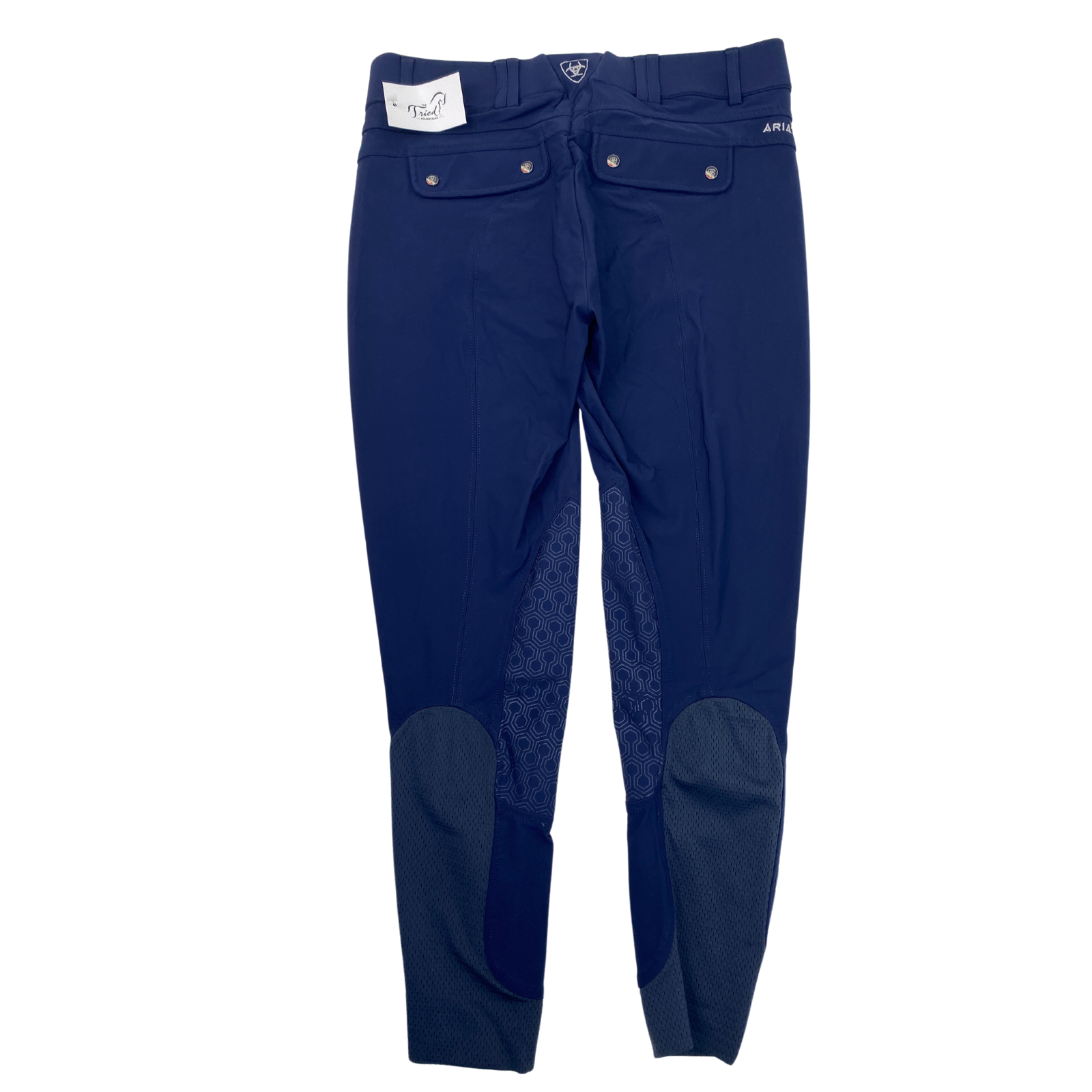 Back of Ariat 'Tri Factor' Knee Grip Breeches in Navy - Women's 24R