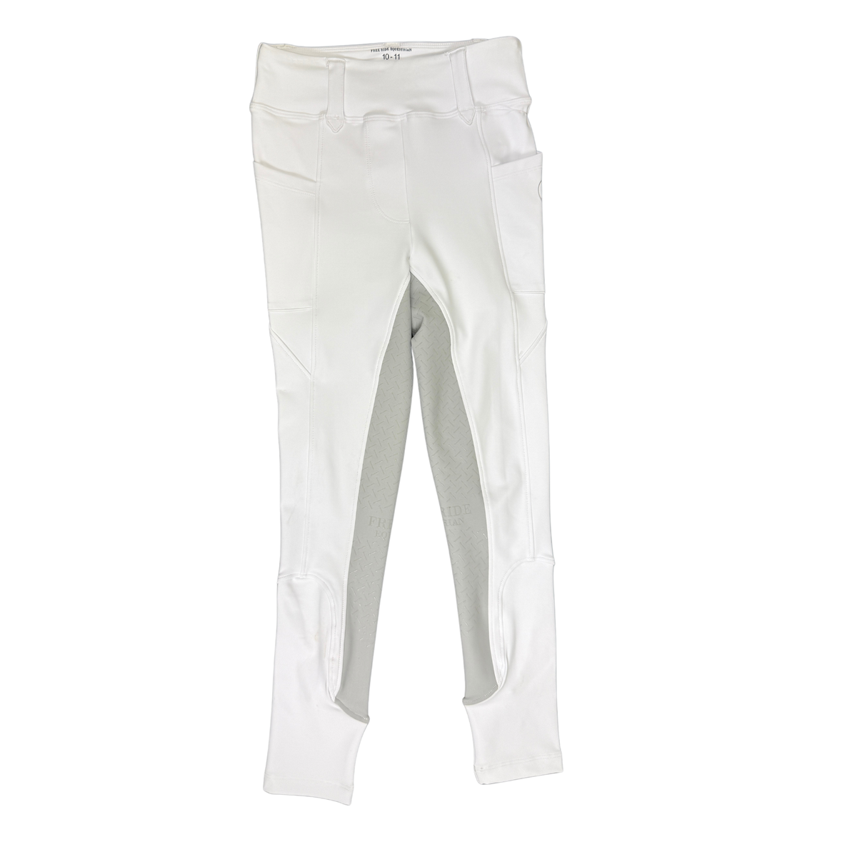 Free Ride Equestrian Children's 'Lux' Breeches in White/Grey