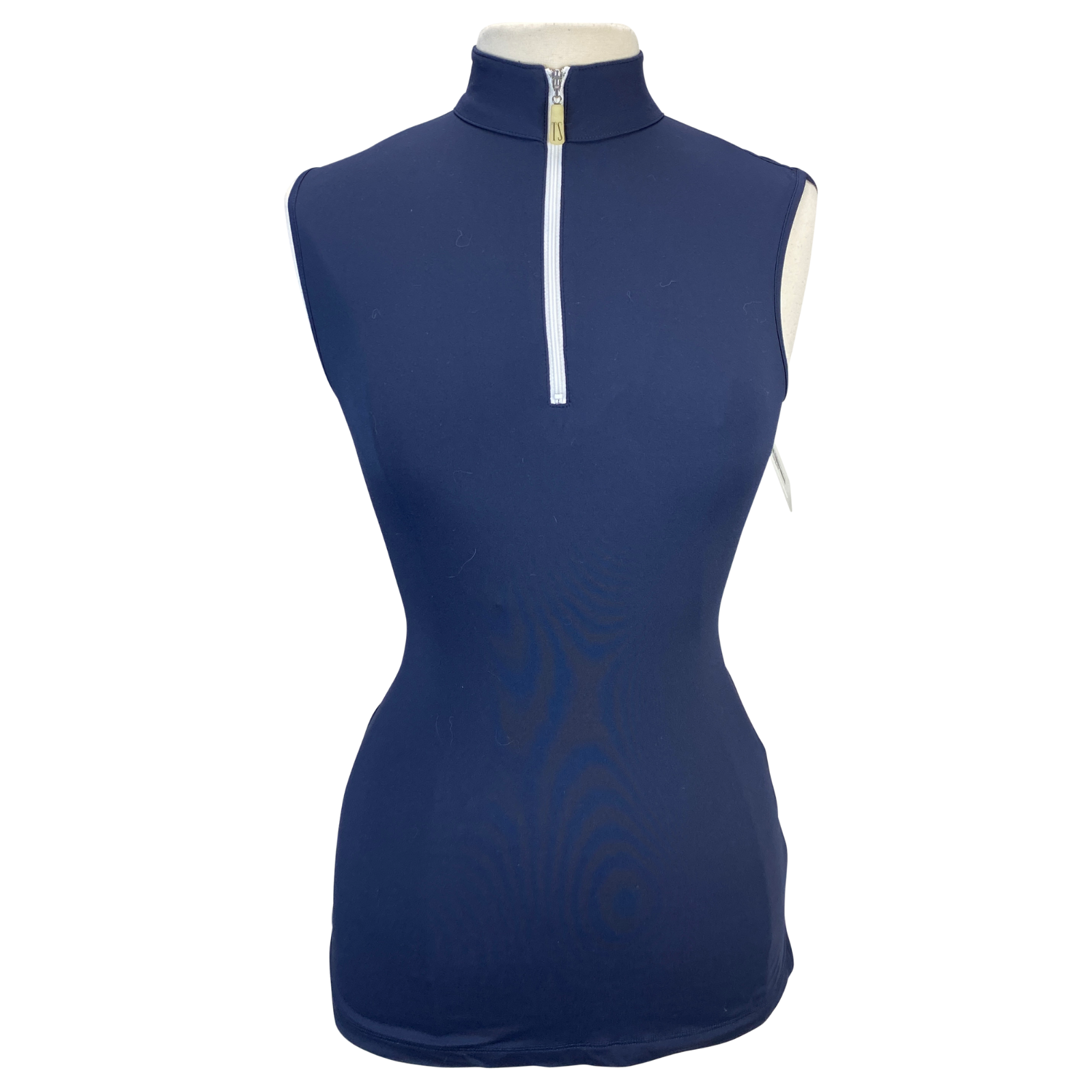 Front of Tailored Sportsman Ice Fil Sleeveless Shirt in Navy - Women's XXS