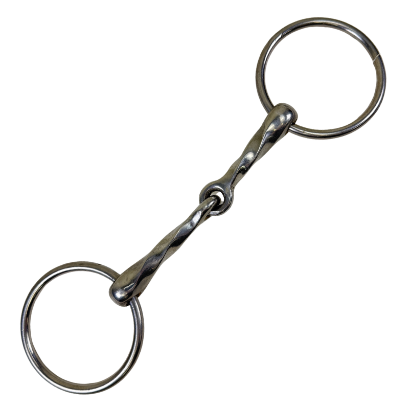 Slow Twist Loose Ring Snaffle Bit - 4.75"