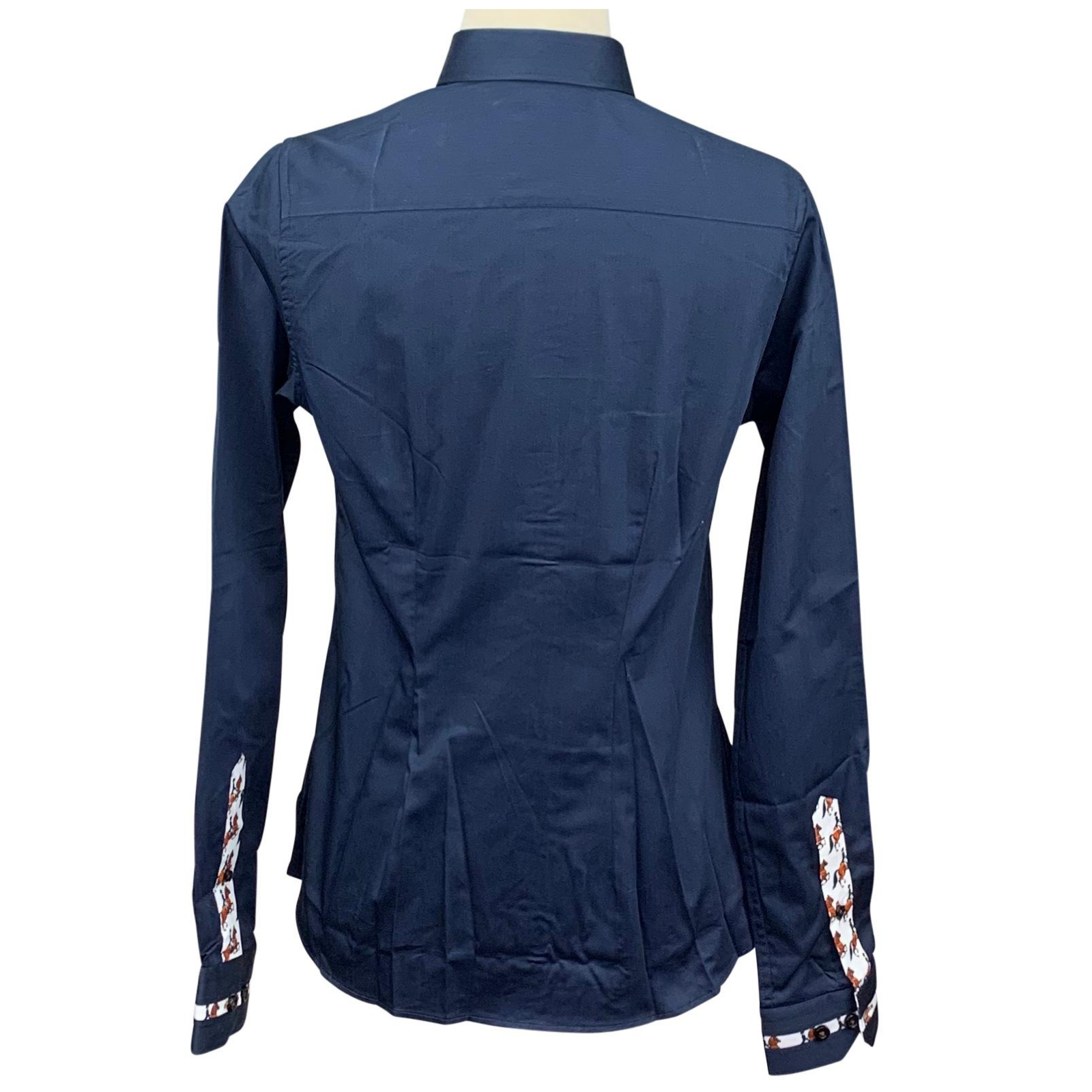 Flying Changes Shirt in Navy/Horse Piping - Women's Large