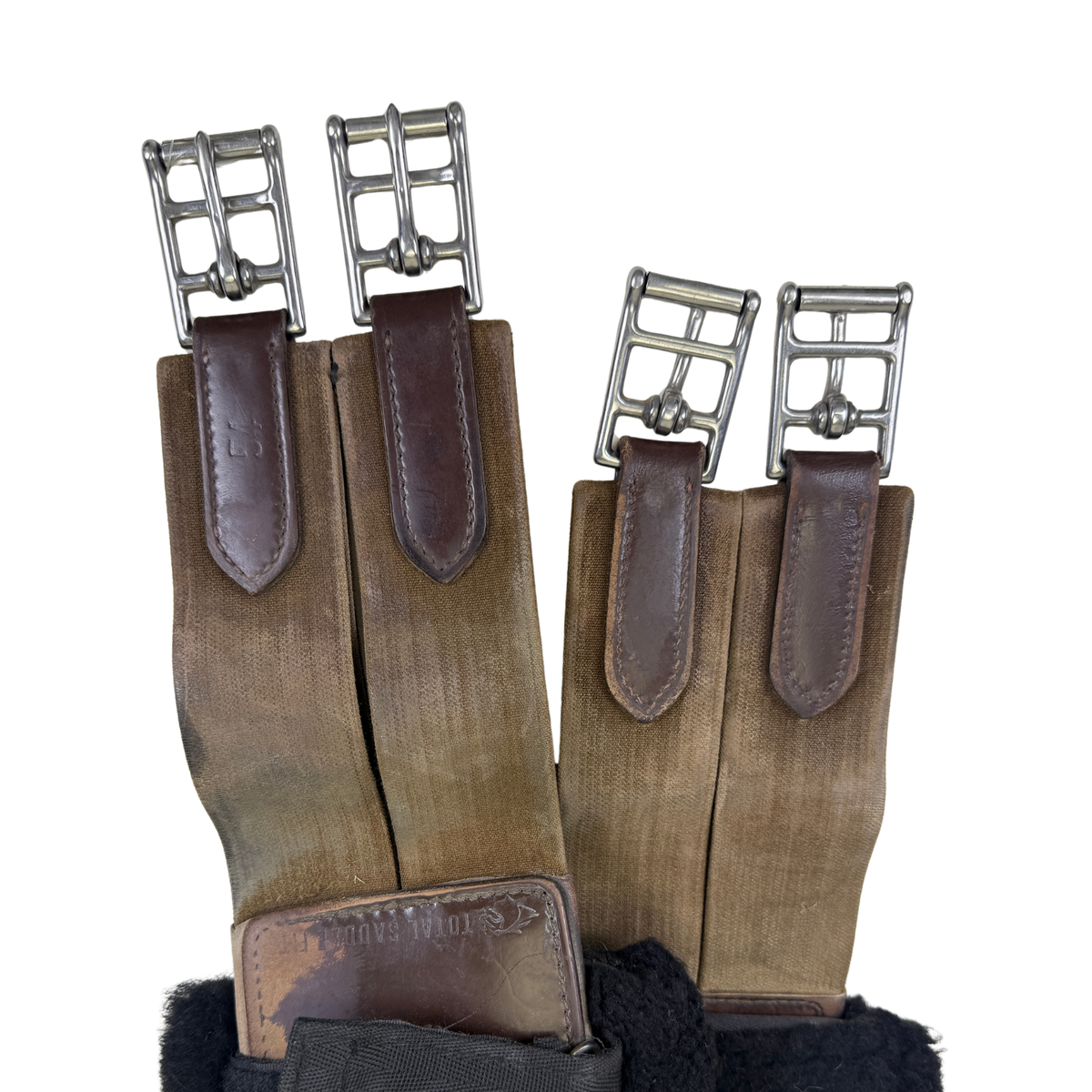 Anatomical Leather Girth w/ Fleece Cover in Brown