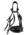 People on Horses Dressage Double Bridle  in Black