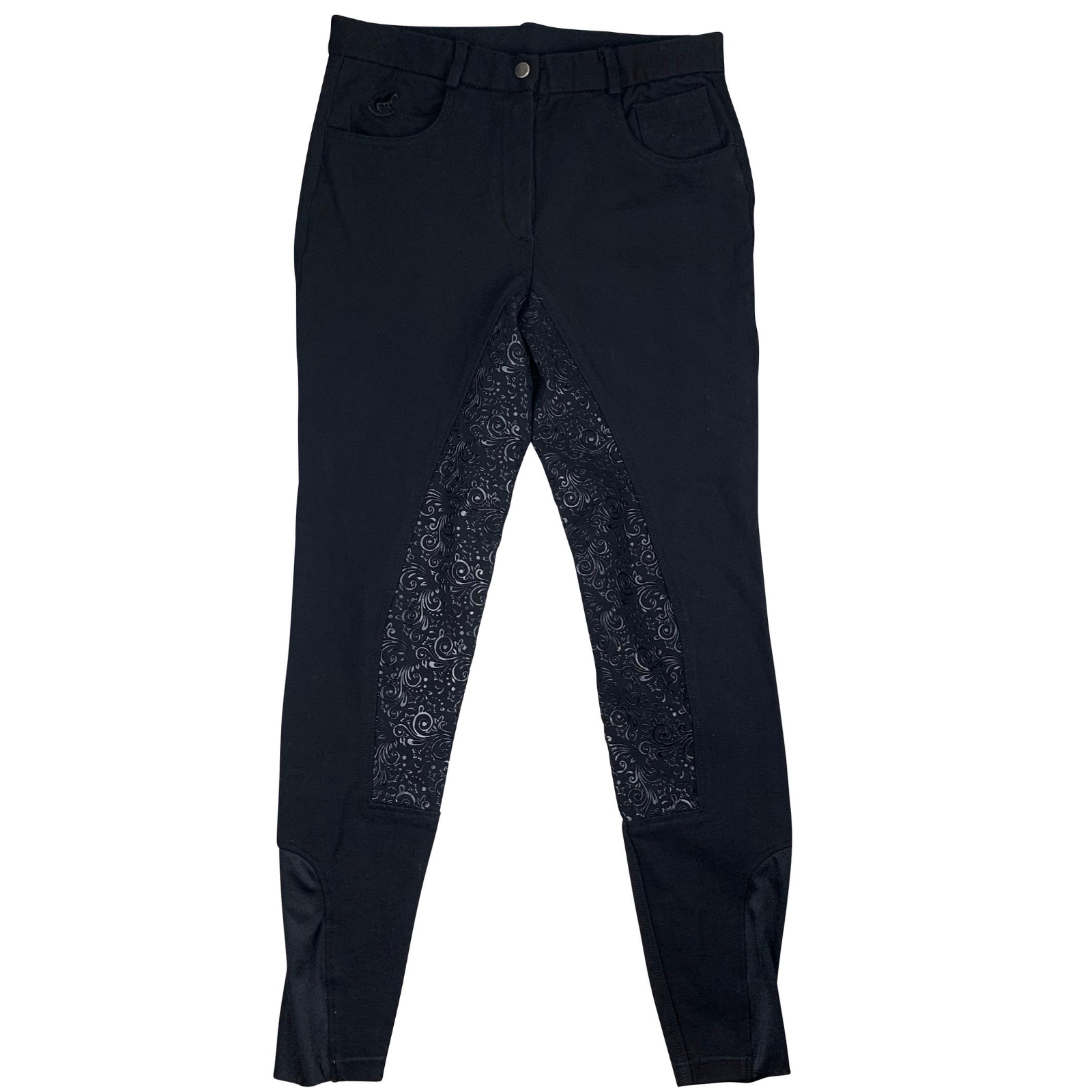 SmartPak 'Piper' Knit Mid Rise Full Seat Breeches in Black - Women's 30R