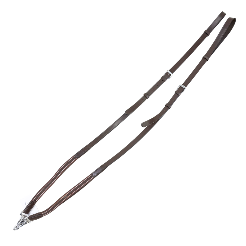 Leather Elastic Side Reins in Brown