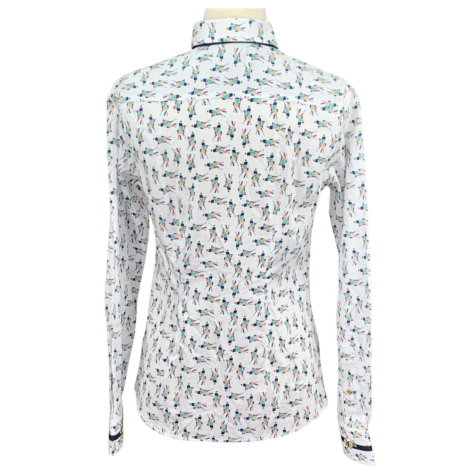 Back of Flying Changes 'Barbara' L/S Shirt in White Dressage Horses