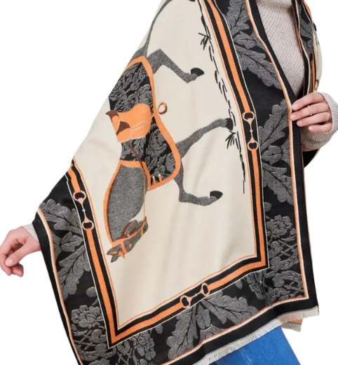 Awst Int'l Acrylic Cashmere Scarf in Black Baroque Horses