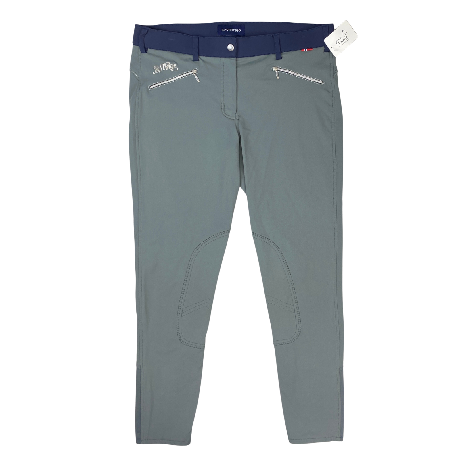 B Vertigo Knee Patch Breeches in Cement/Navy