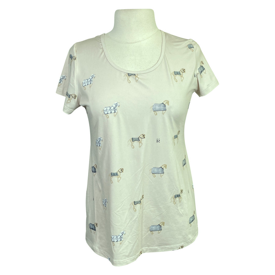 Ronner Design 'Bahia' Short Sleeve Shirt in Beige/Horses