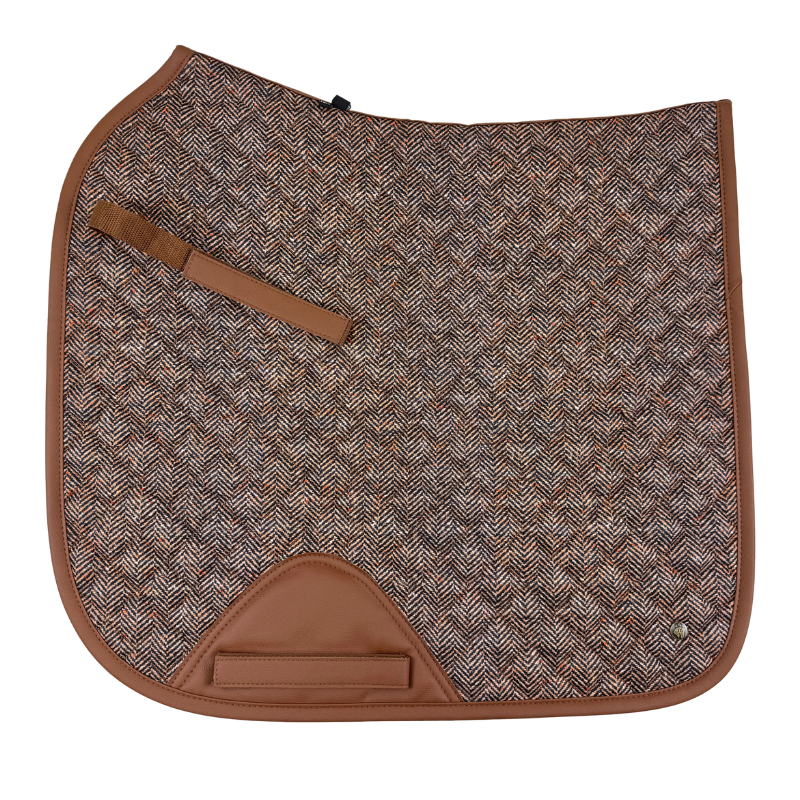 Sixteen Cypress Dressage Saddle Pad in Herringbone/Cognac