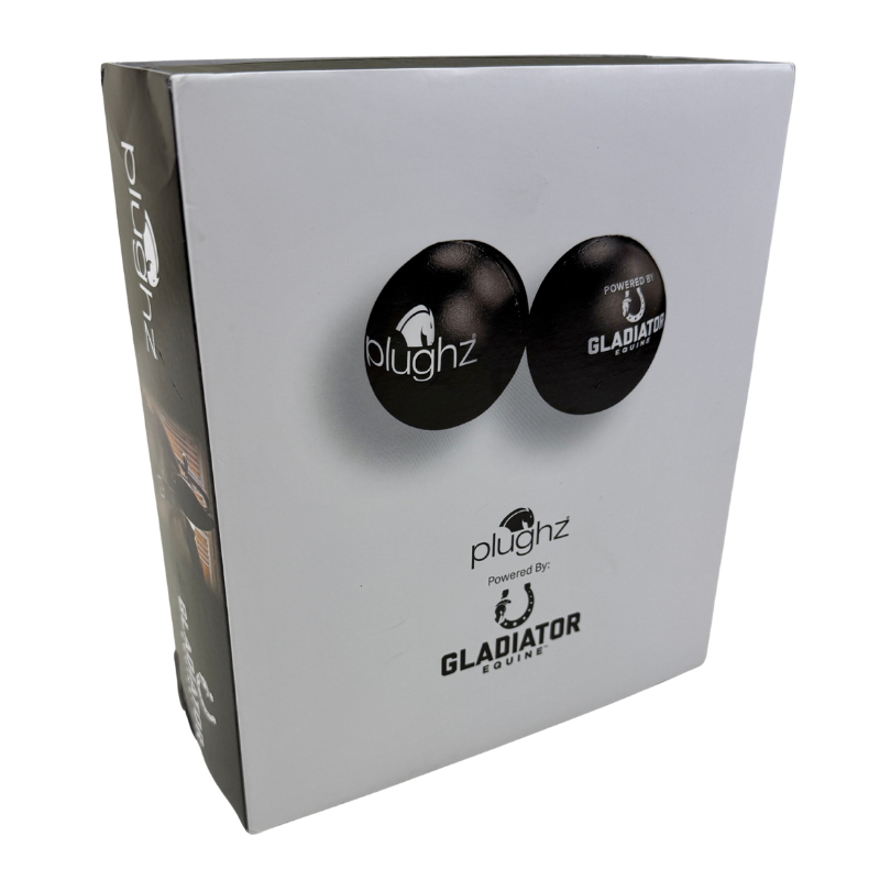 Plughz Powered by Gladiator Equine Ear Puffs in Black - XL