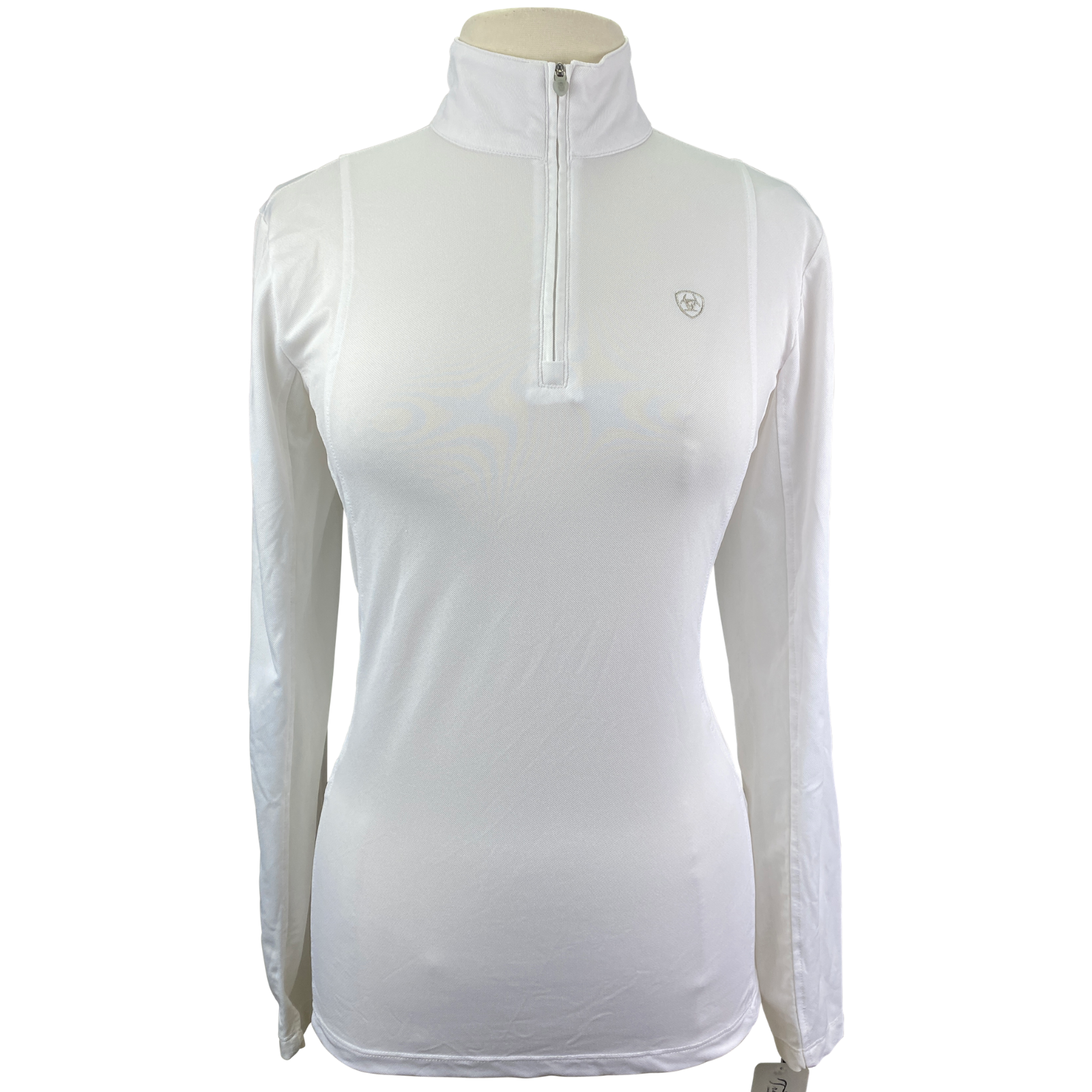 Front of Ariat Tek Heat Series Long Sleeve Shirt in White