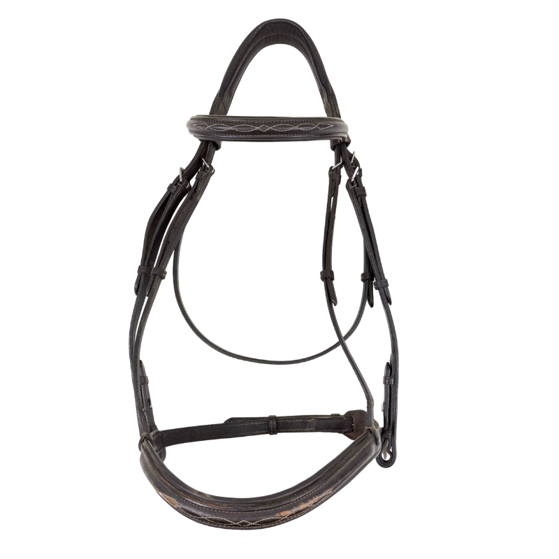 Fancy Stitch Padded Bridle in Dark Brown