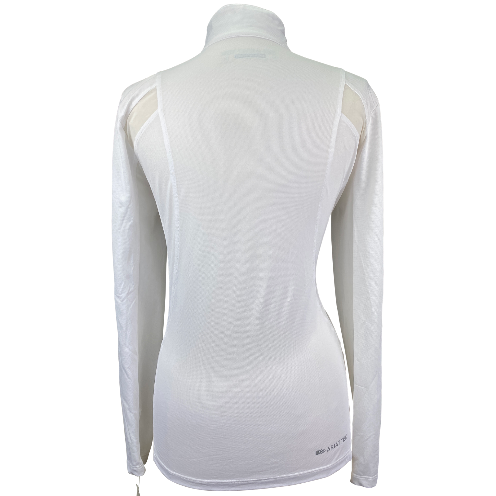 Back of Ariat Tek Heat Series Long Sleeve Shirt in White