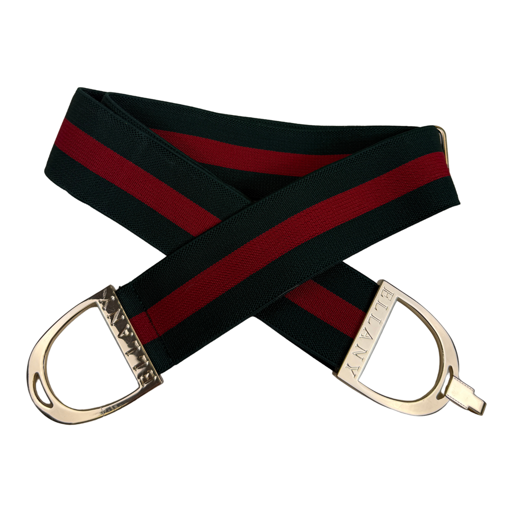 Ellany Elastic Stirrup Belt in Green/Red