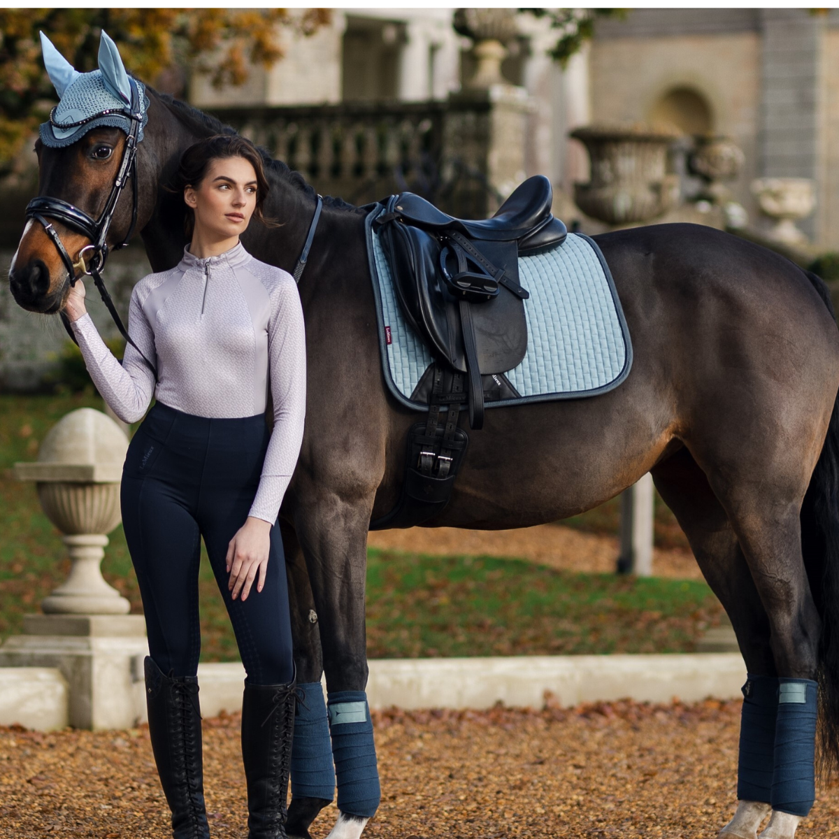 LeMieux Suede Dressage Pad in Glacier