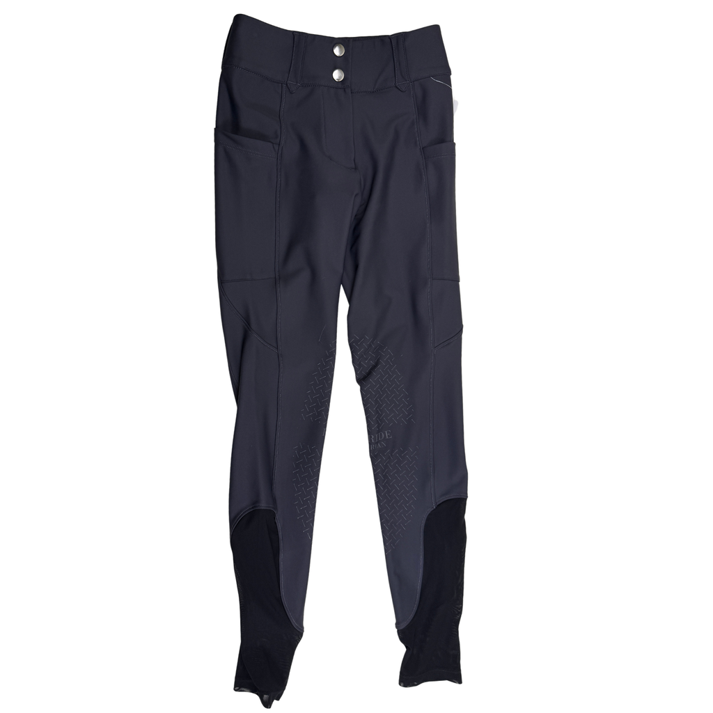 Free Ride Equestrian 'Lux' Knee Patch Breeches in Steel Grey