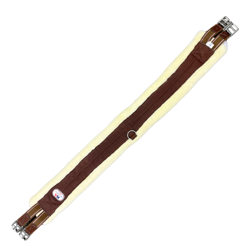 Majestic Ally Mink Fleece Padded Girth in Brown