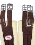 Majestic Ally Mink Fleece Padded Girth in Brown