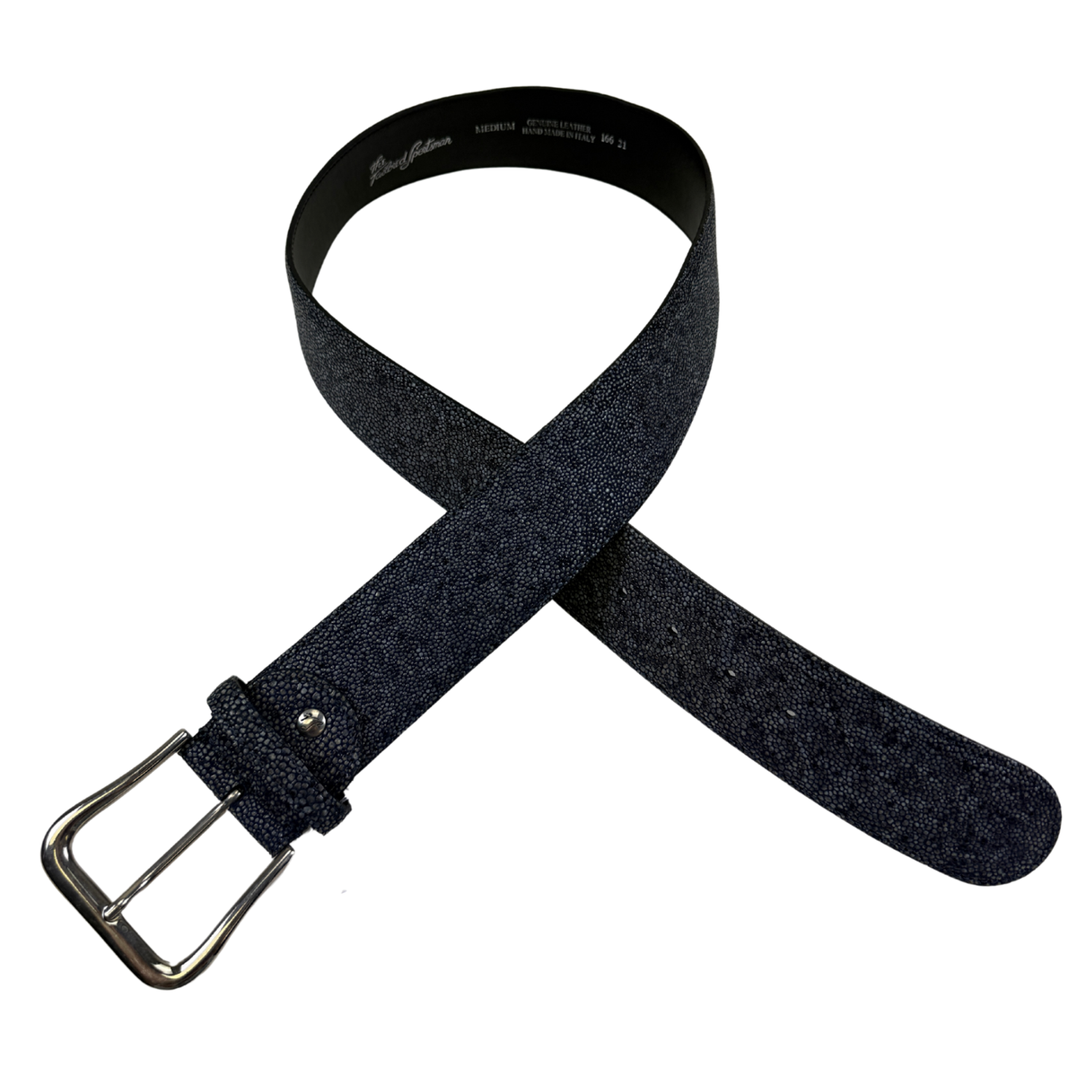 Tailored Sportsman Leather Belt in Grey/Blue Pebbles