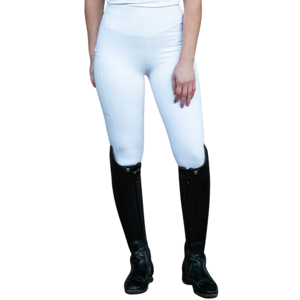 Equestrian Stockholm 'Dressage Movement' Riding Tights in White - XS