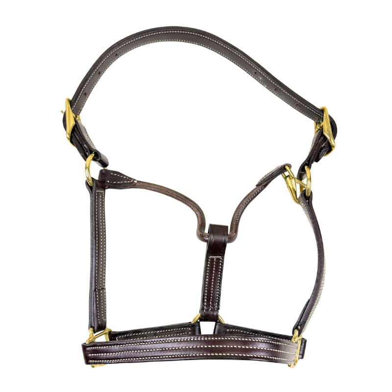 Walsh Triple Stitch British Leather Halter in Brown