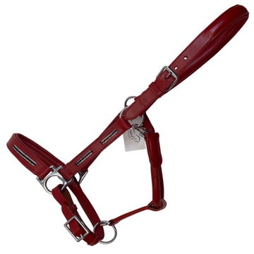Halter Ego Designer Leather Halter in Red