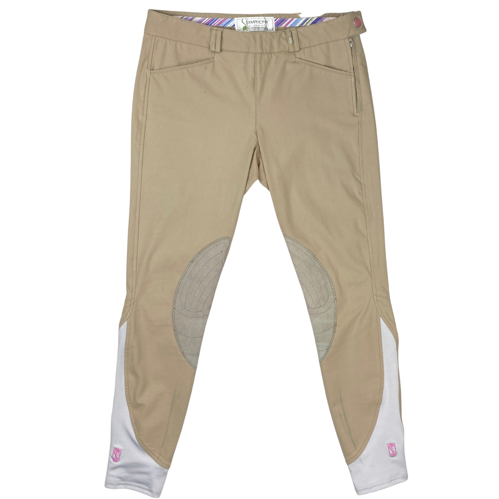 Front of Tredstep Symphony 'Rosa' Side Zip Breeches in Tan