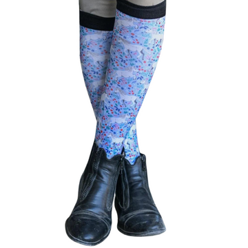 Dreamers & Schemers Boot Socks in White Pony