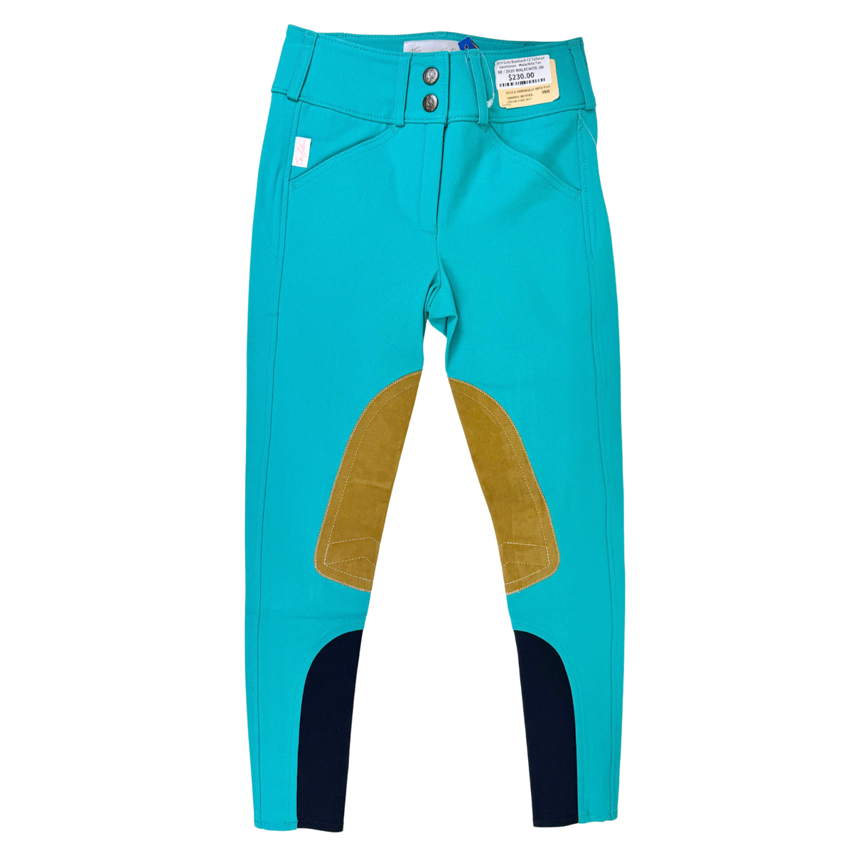Tailored Sportsman Kids 'Trophy Hunter' Boot Sock Breeches in Malachite/Tan