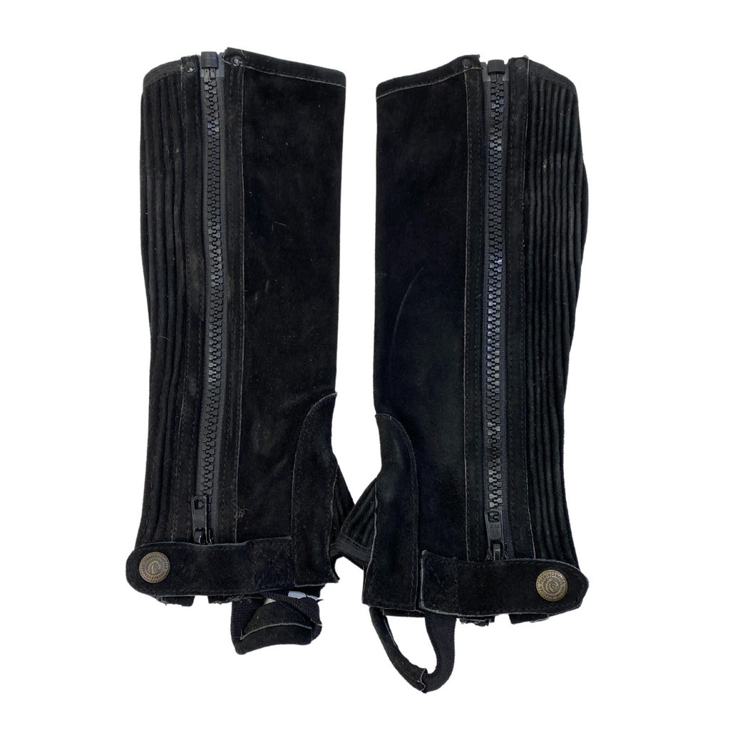 Perri's Suede Zipper Half Chaps in Black