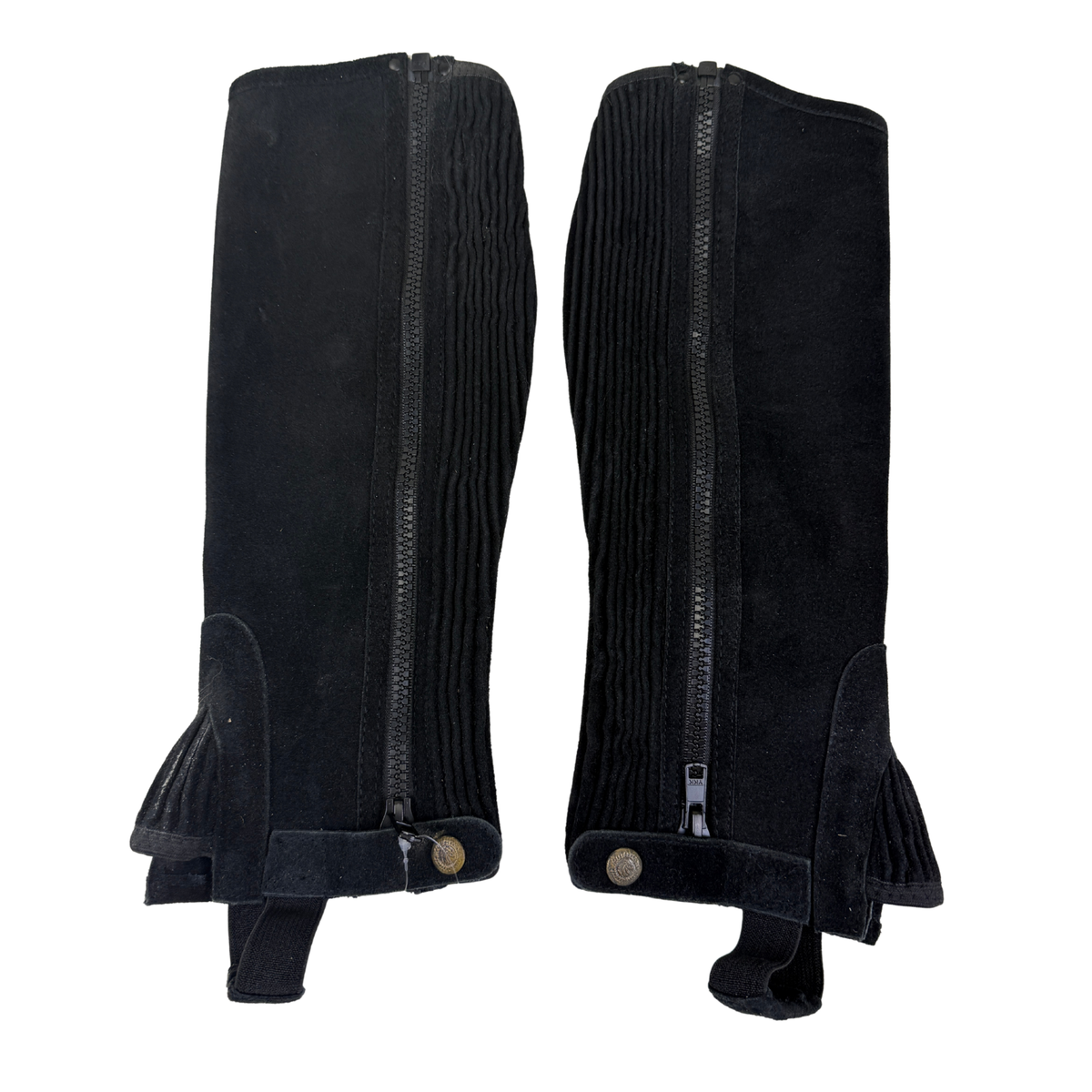 Perri's Suede Zipper Half Chaps in Black