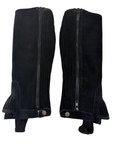 Perri's Suede Zipper Half Chaps in Black