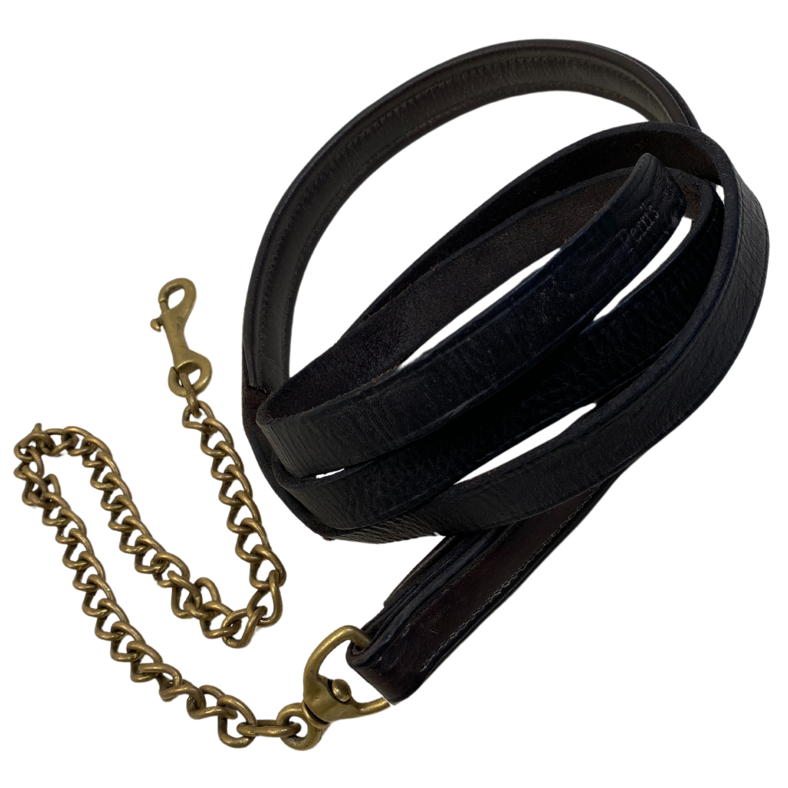 Perri's Padded Leather Lead Rope w/ Chain in Havana